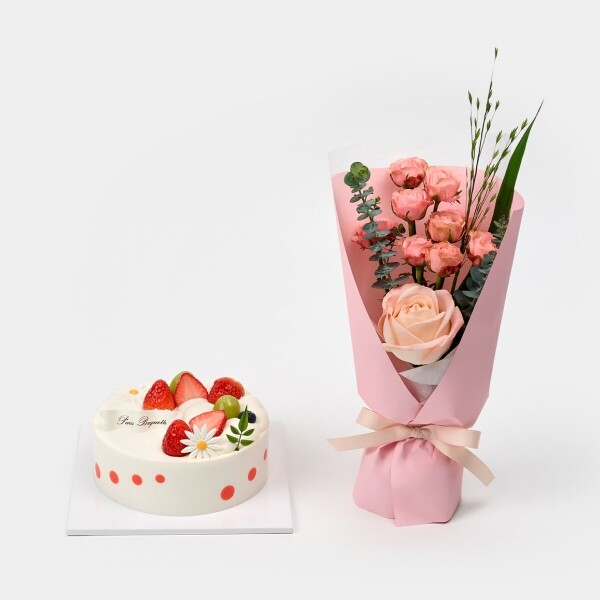 꽃집청년들,생크림 케이크와 꽃다발(서울한정)