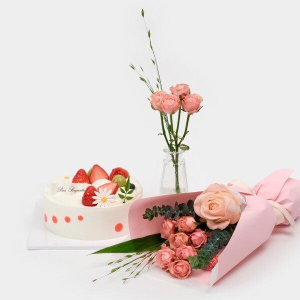 꽃집청년들,생크림 케이크와 꽃다발(서울한정)