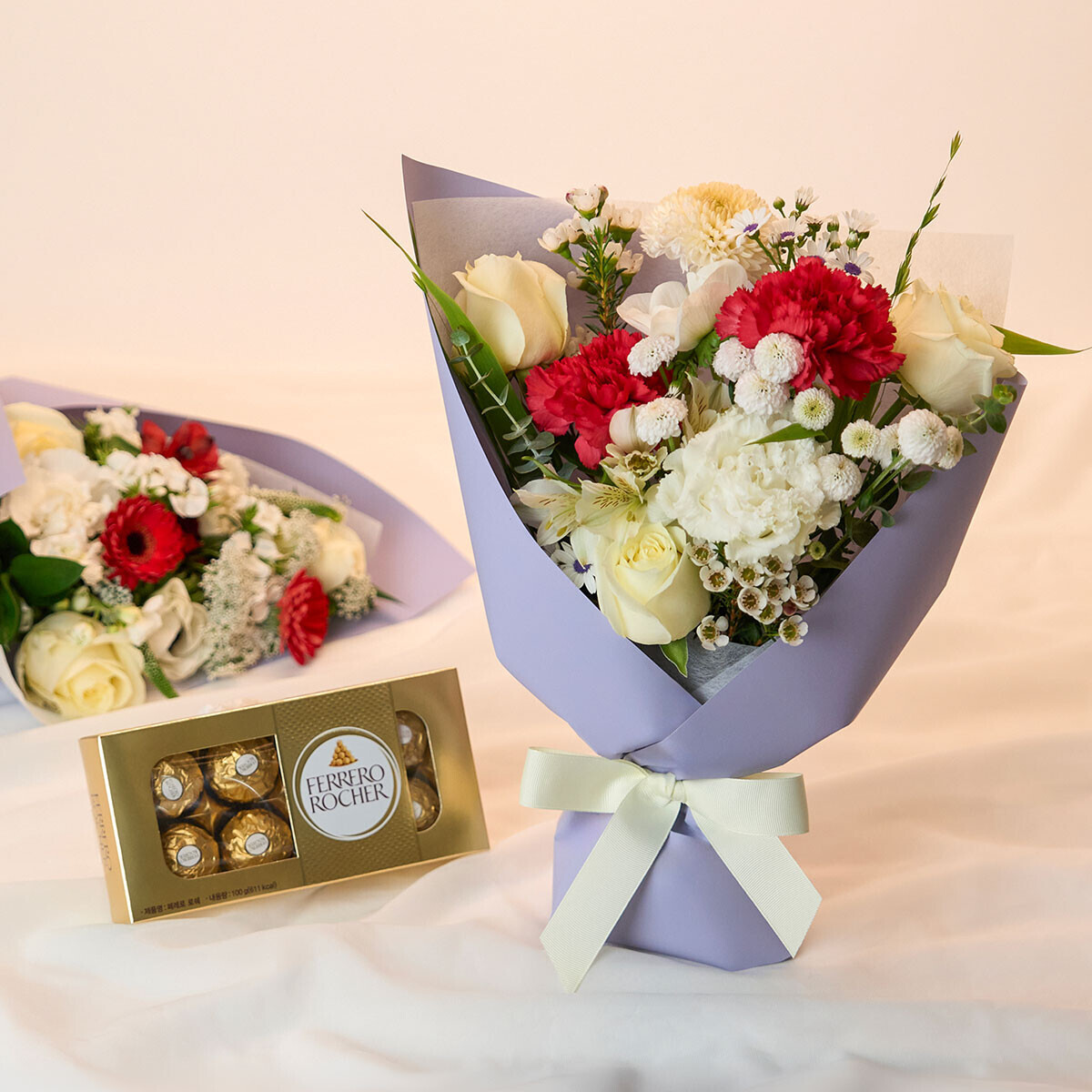 꽃집청년들,화이트데이 계절 꽃다발+페레로로쉐 8구