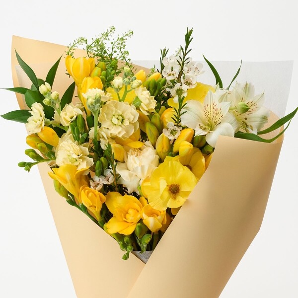 꽃집청년들,화이트데이 프리지아 꽃다발+칼루위 초콜릿 25구