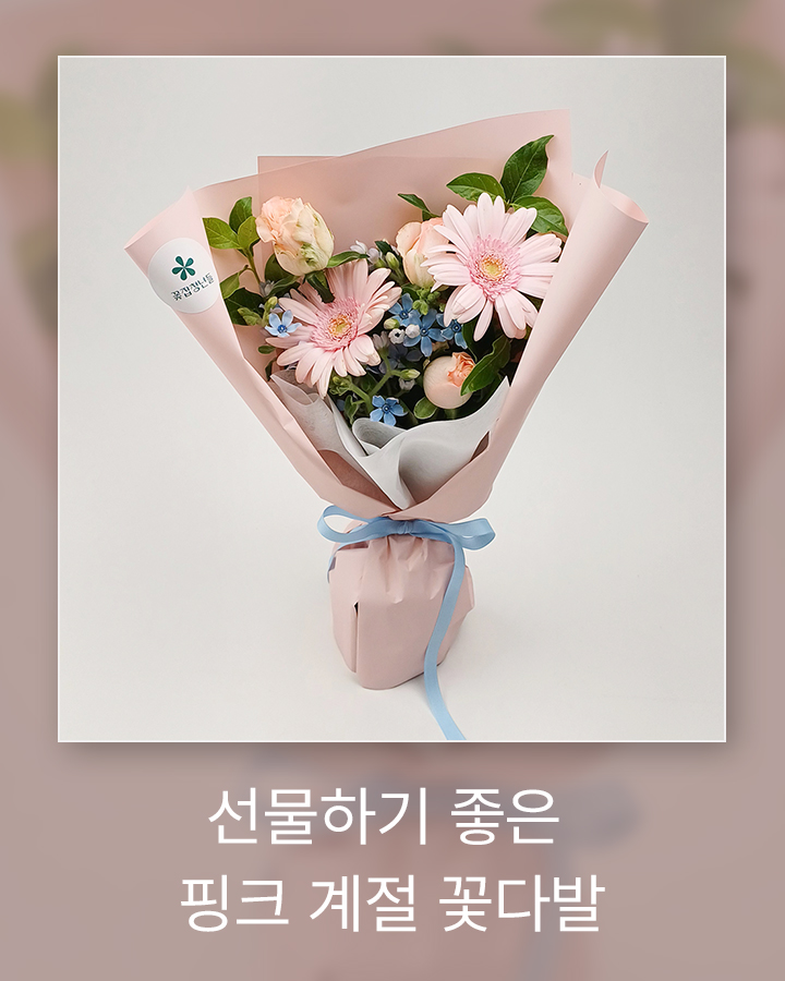 꽃집청년들 분홍장미 계절꽃다발 만들기