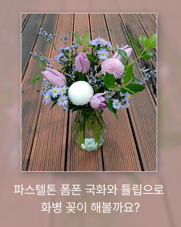 꽃집청년들 폼폰 소국 튤립 화병꽂이
